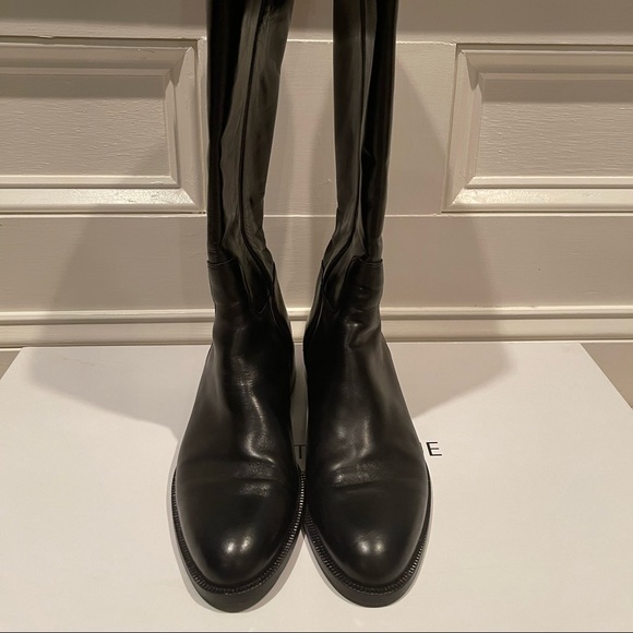 Saks Fifth Avenue black/brown boots - Picture 3 of 9